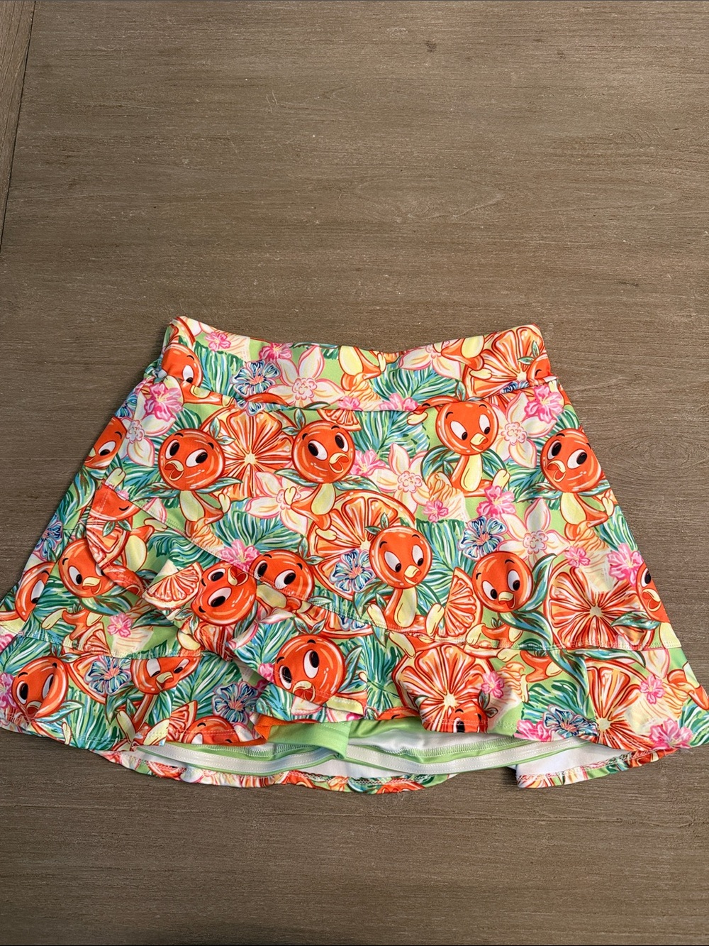 Orange bird Print Skort